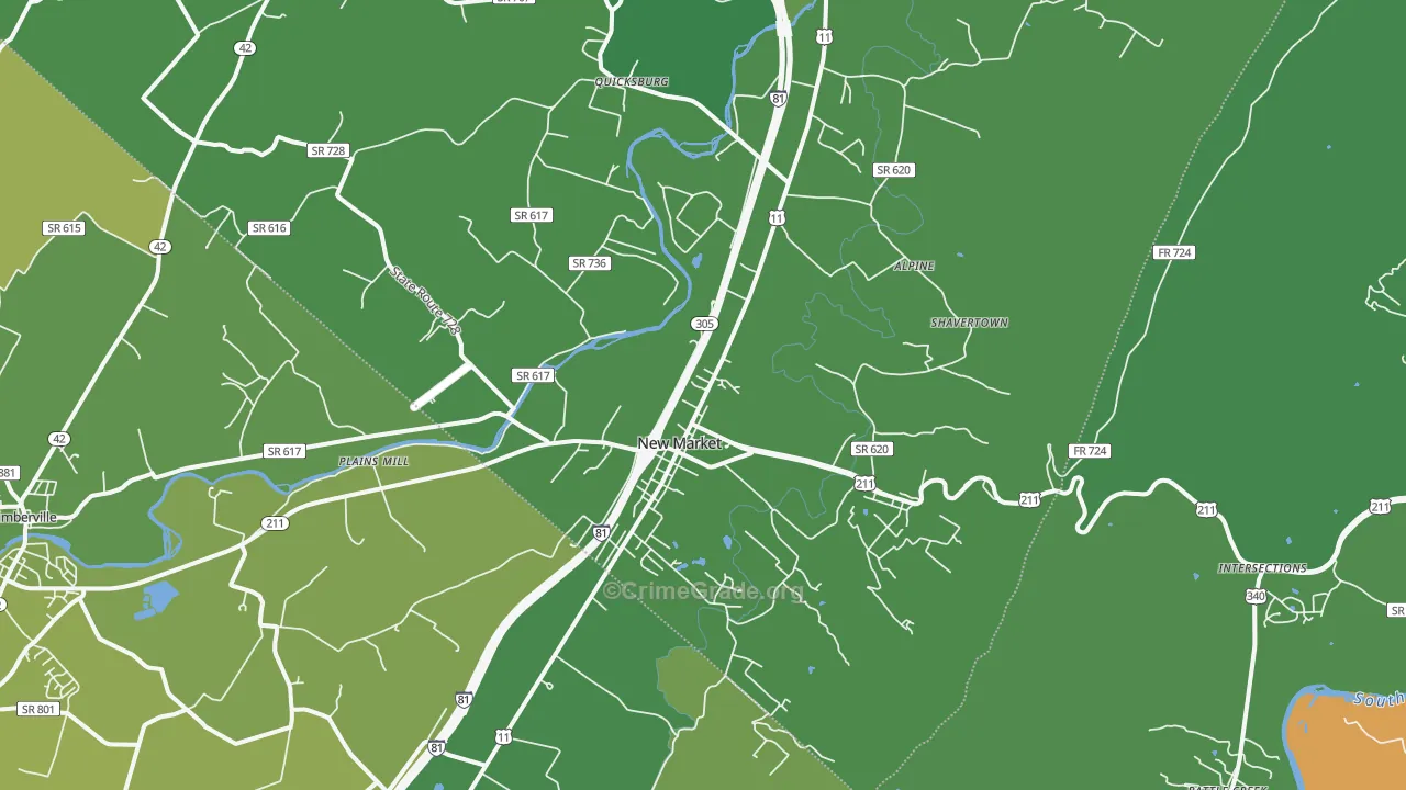 22844, VA Map of Vehicle Theft Rates
