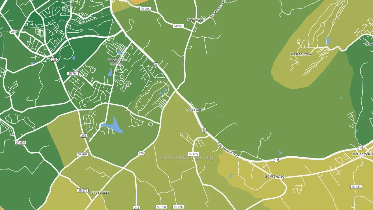 22846, VA Map of Vehicle Theft Rates