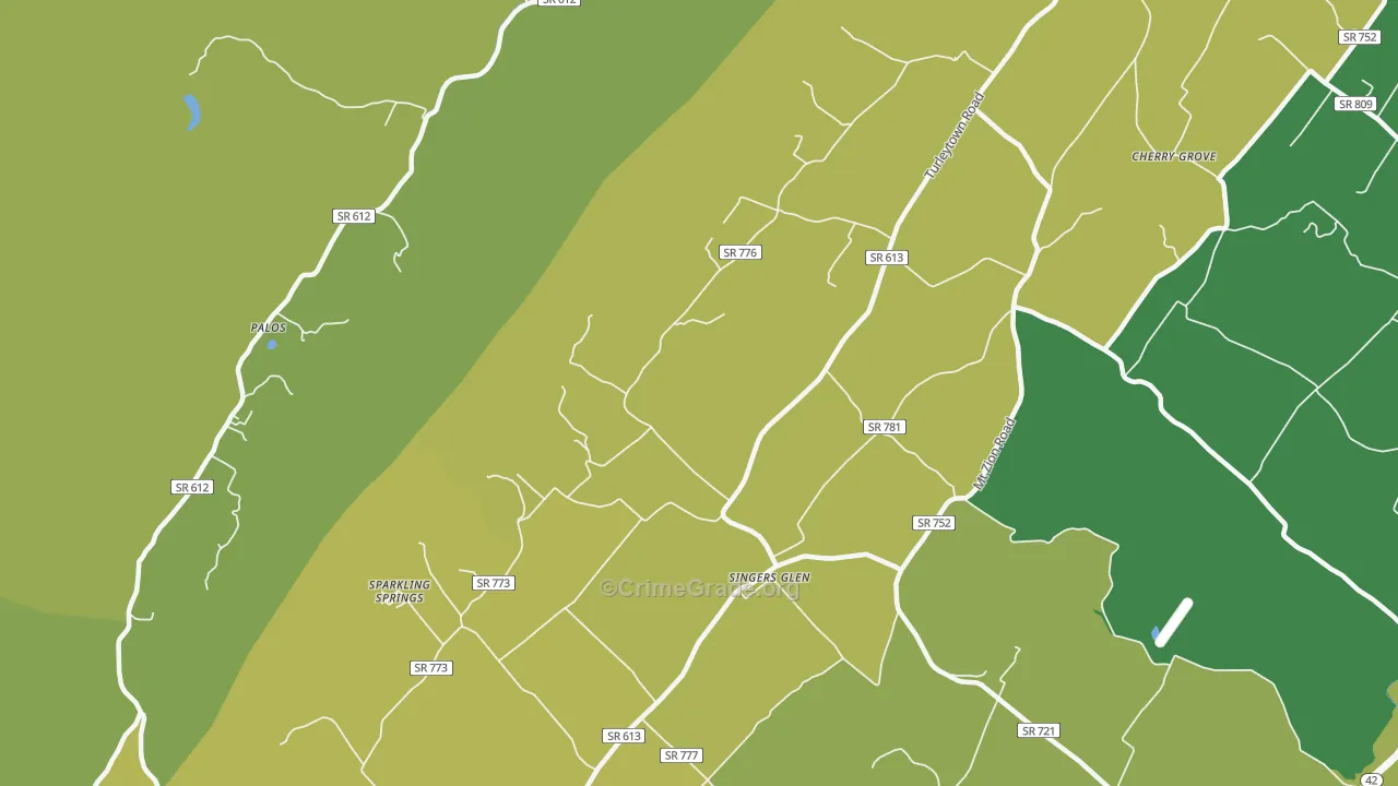 22850, VA Map of Vehicle Theft Rates