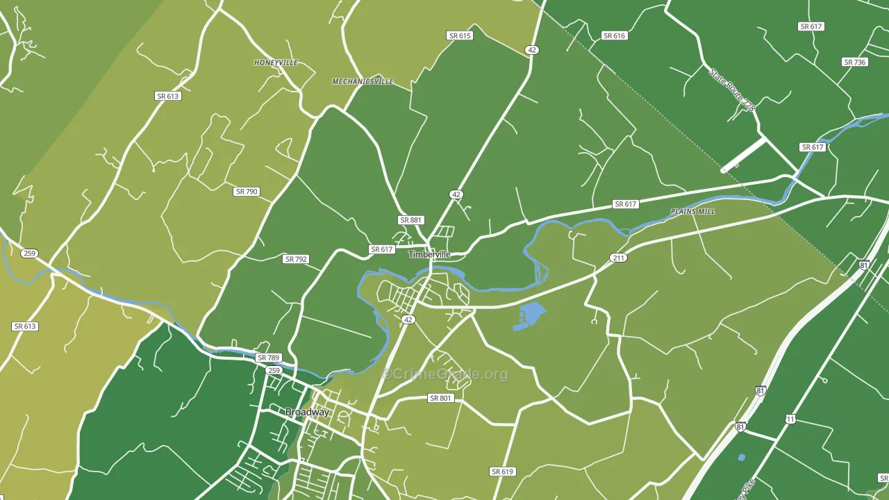 22853, VA Map of Vehicle Theft Rates