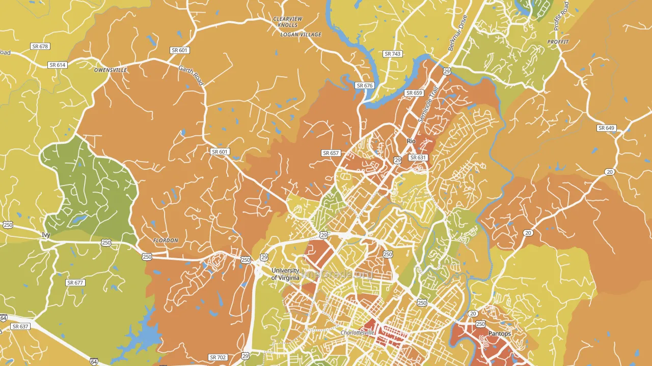 22901, VA Map of Vehicle Theft Rates