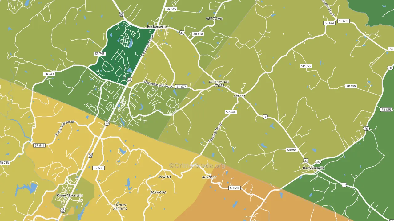 22923, VA Map of Vehicle Theft Rates