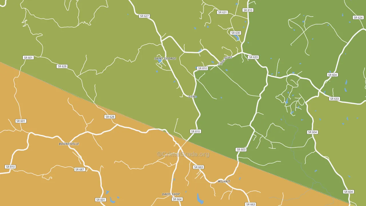 22935, VA Map of Vehicle Theft Rates