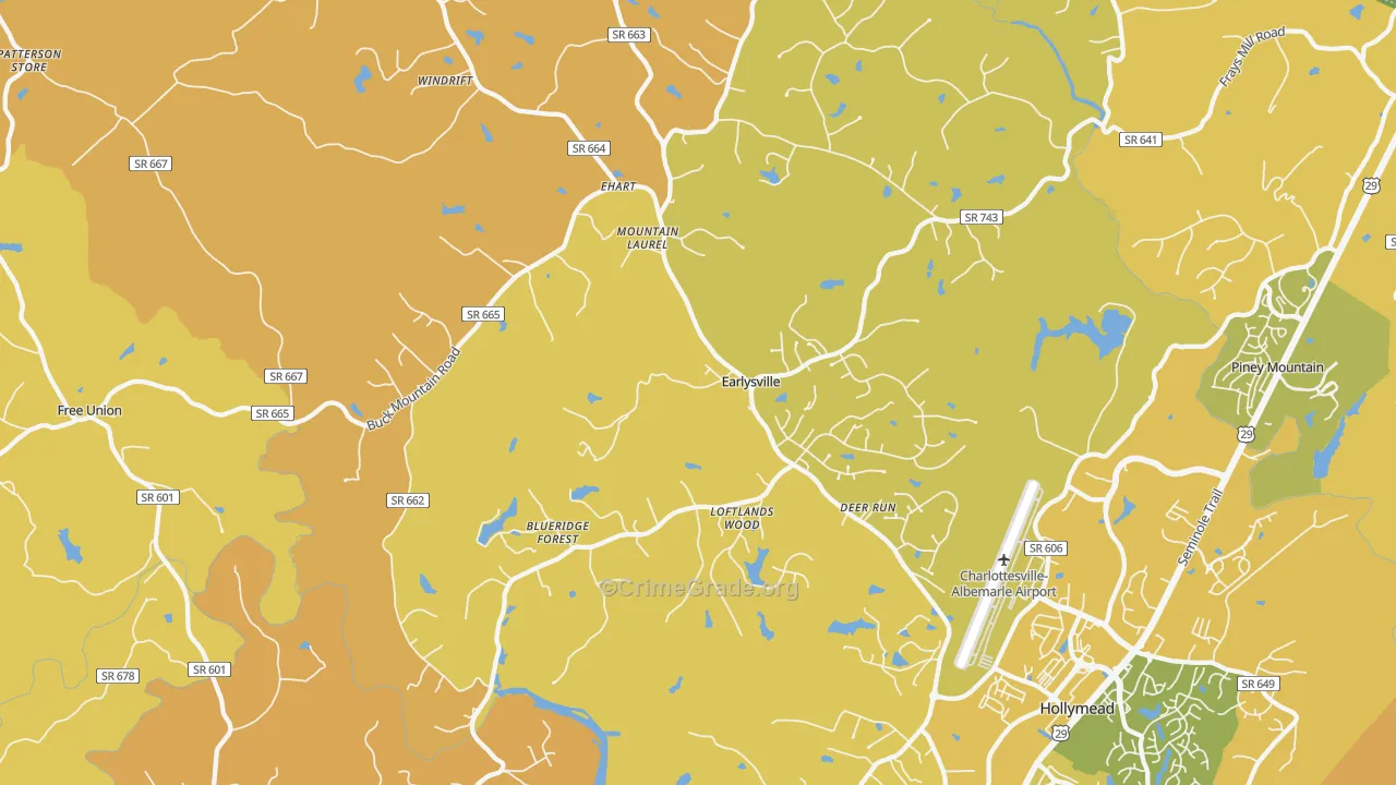 22936, VA Map of Vehicle Theft Rates