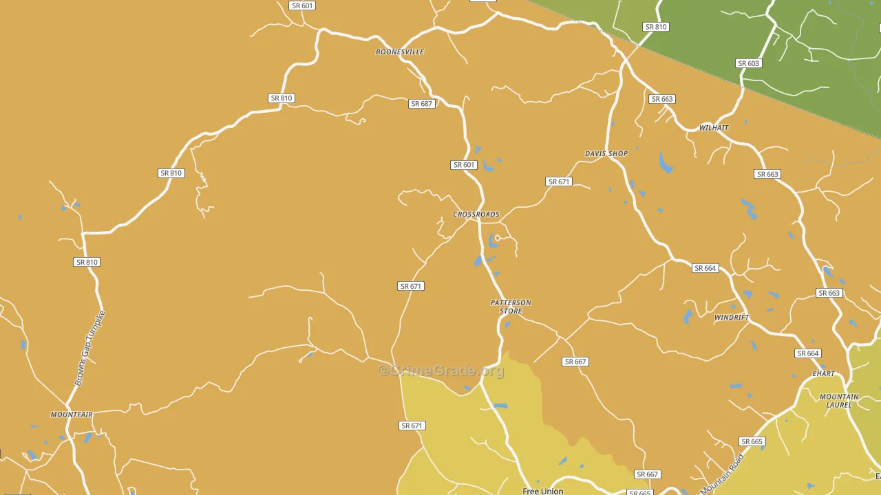 22940, VA Map of Vehicle Theft Rates