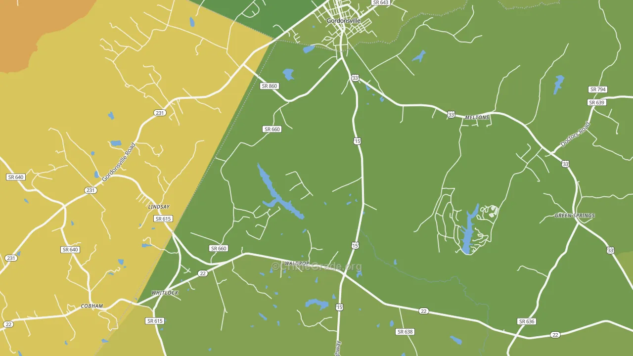 22942, VA Map of Vehicle Theft Rates