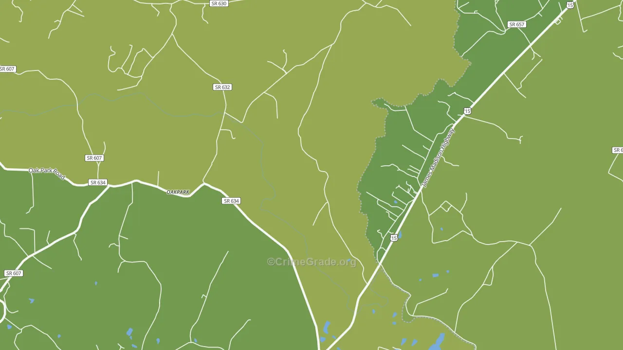 22948, VA Map of Vehicle Theft Rates