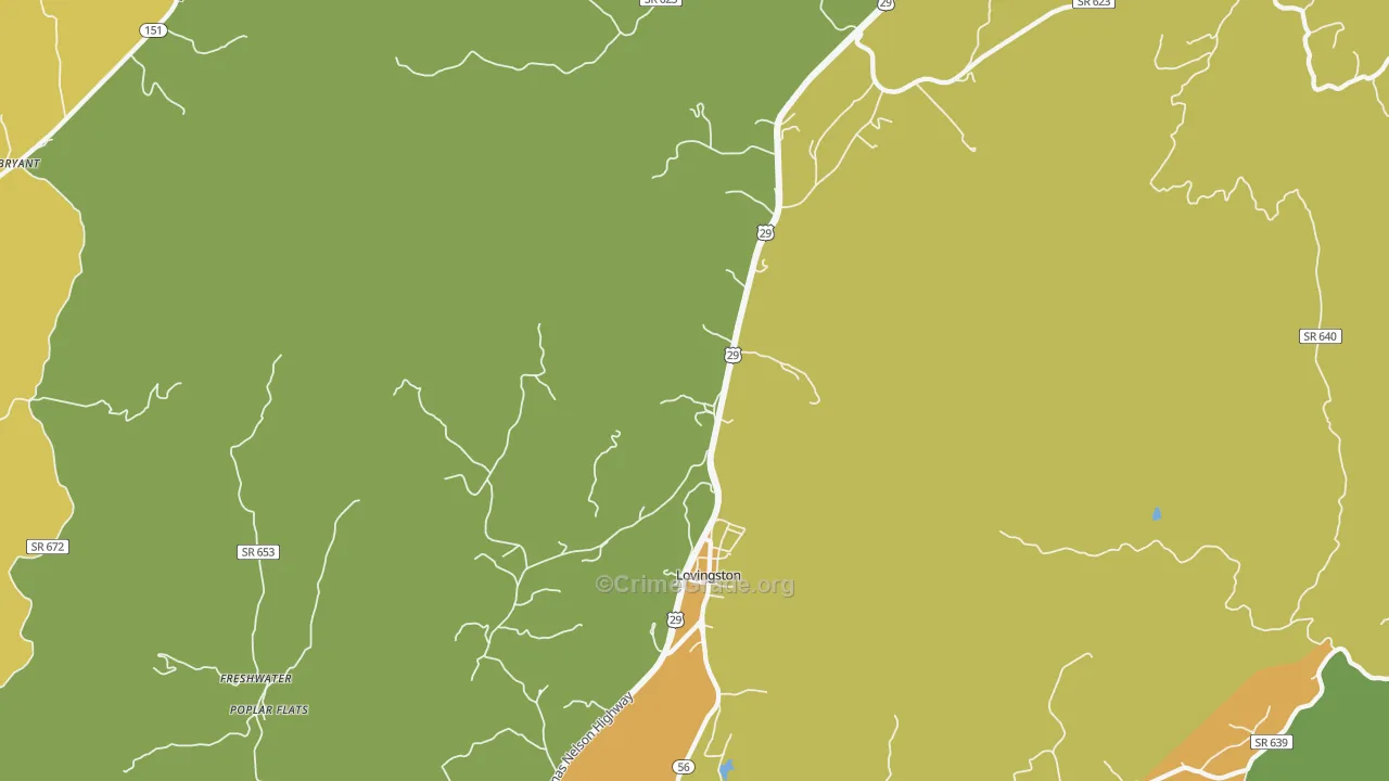 22949, VA Map of Vehicle Theft Rates