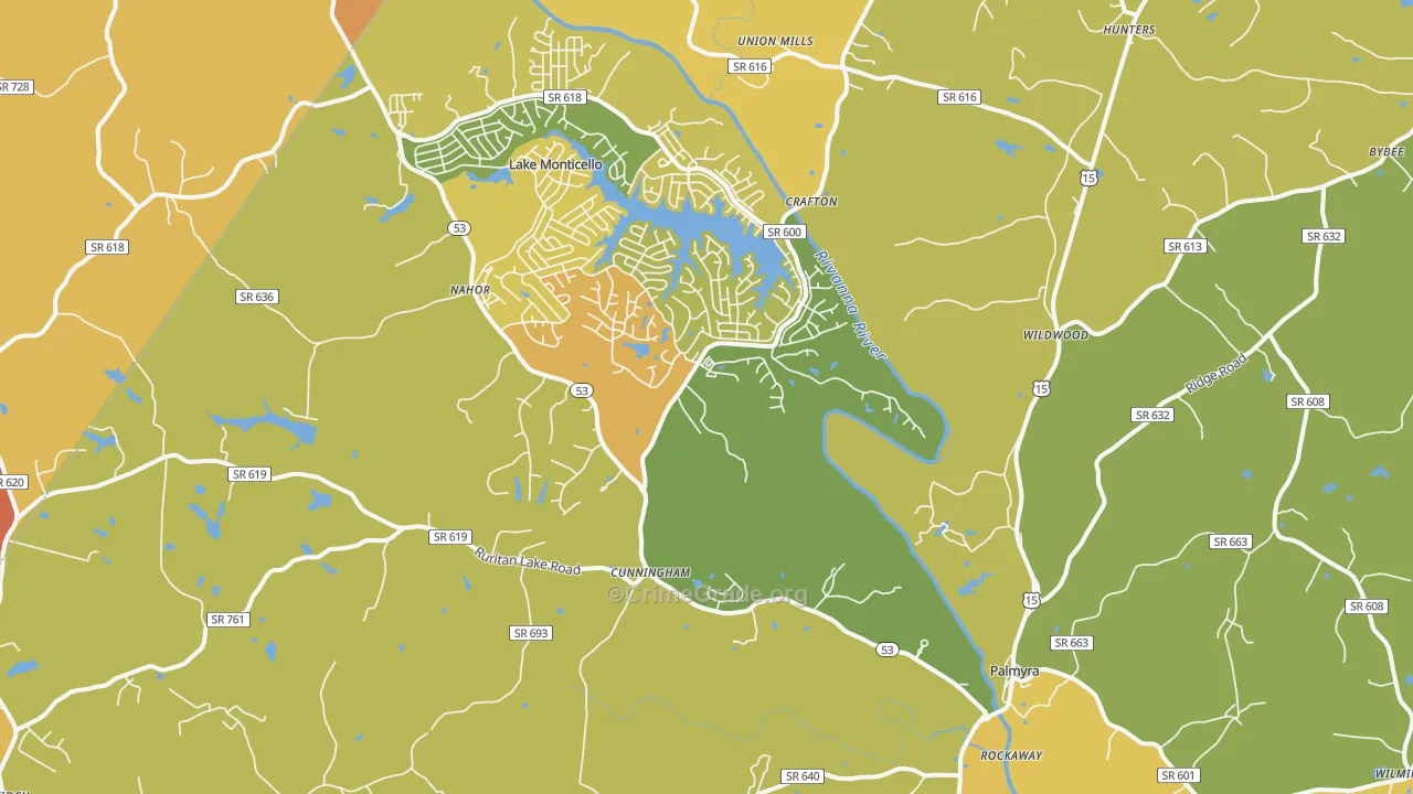 22963, VA Map of Vehicle Theft Rates