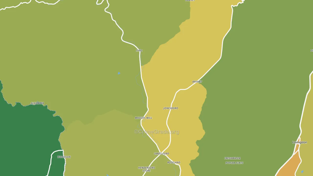 22967, VA Map of Vehicle Theft Rates
