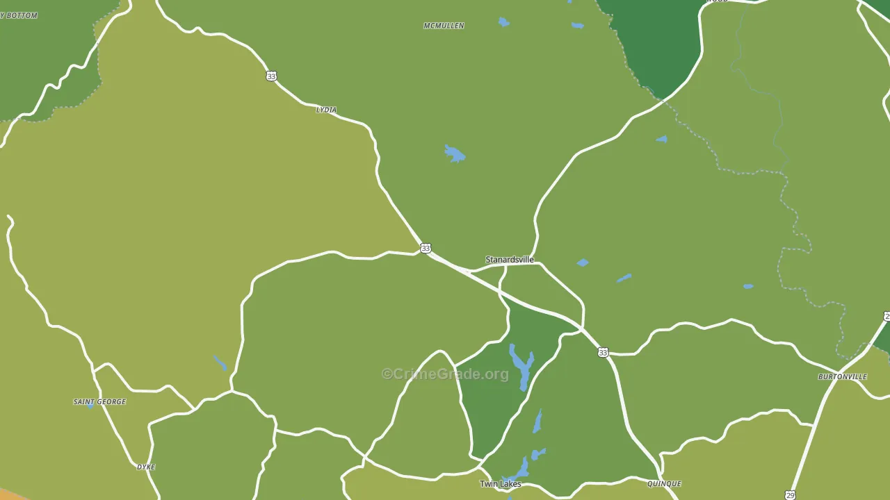22973, VA Map of Vehicle Theft Rates