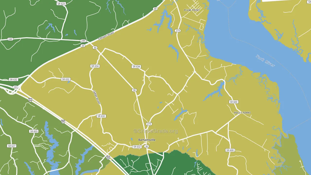 23011, VA Map of Vehicle Theft Rates
