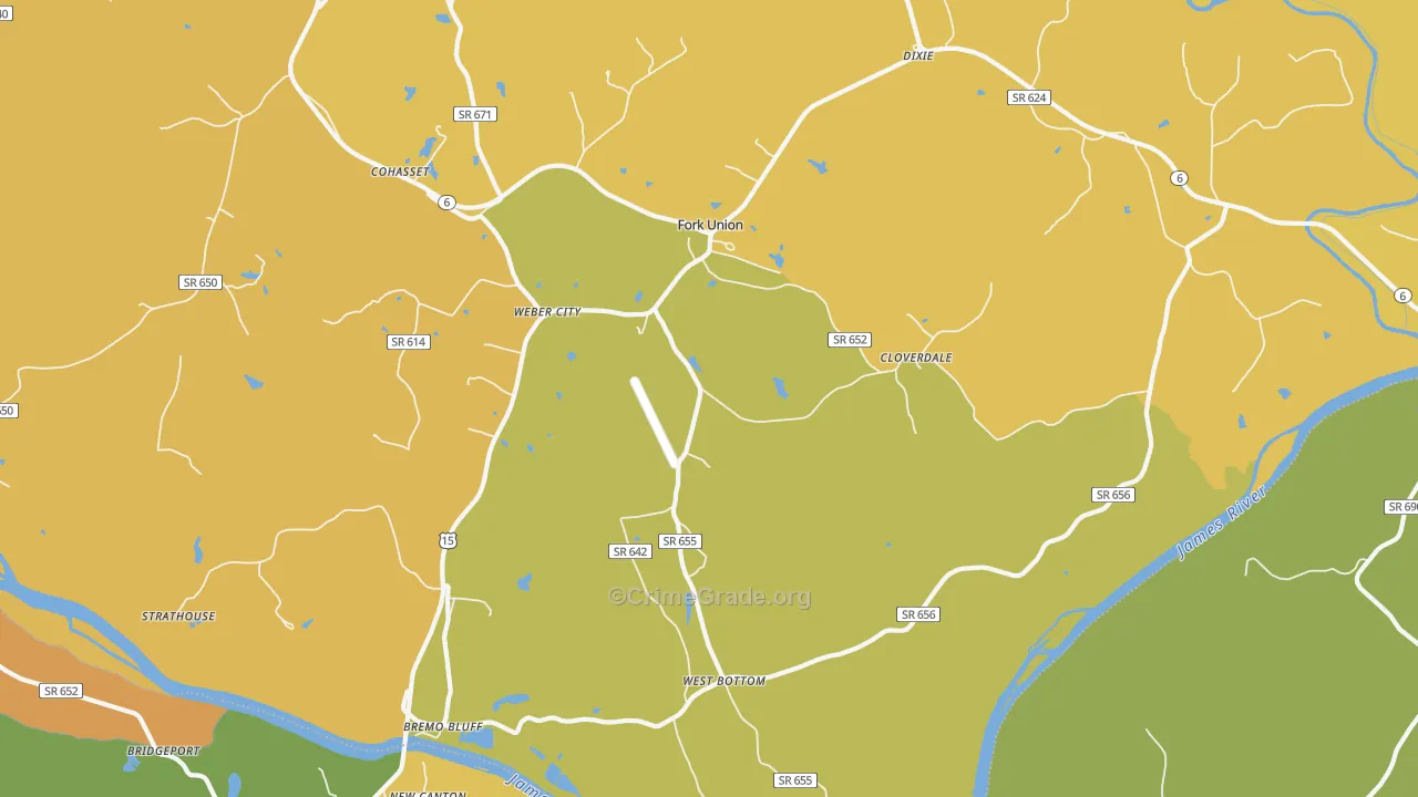 23022, VA Map of Vehicle Theft Rates