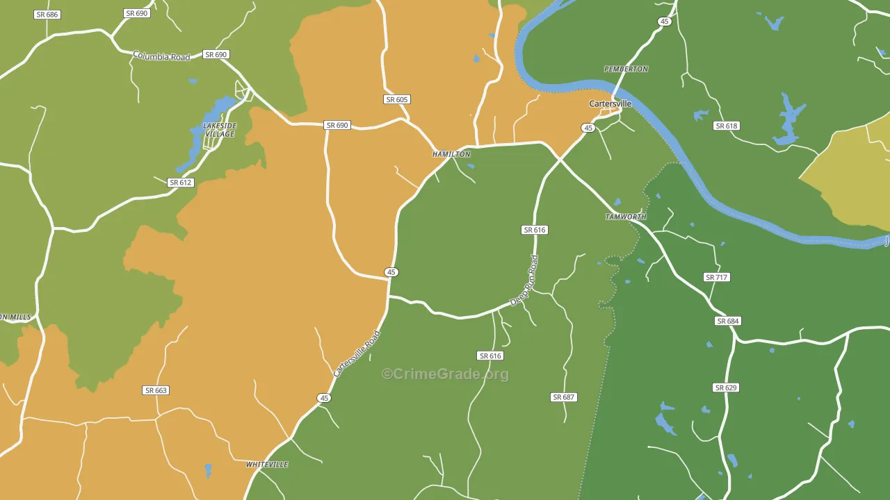 23027, VA Map of Vehicle Theft Rates