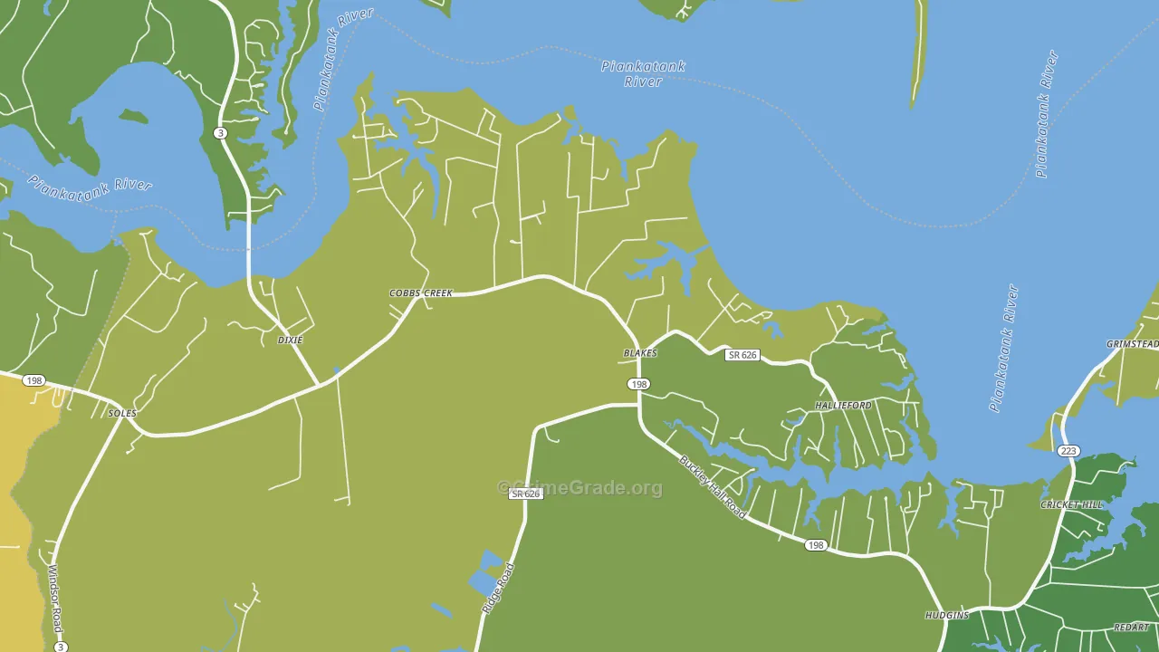 23035, VA Map of Vehicle Theft Rates