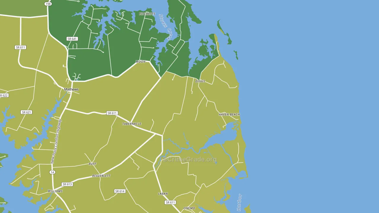 23045, VA Map of Vehicle Theft Rates