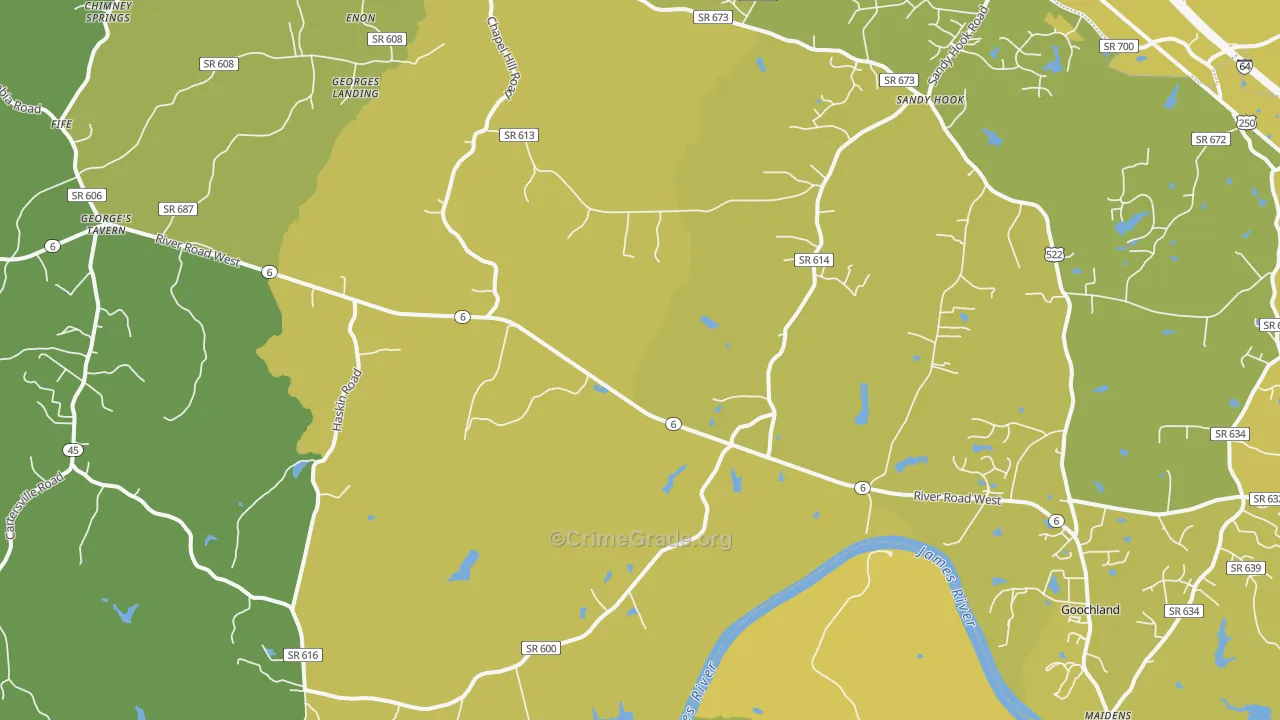 23063, VA Map of Vehicle Theft Rates