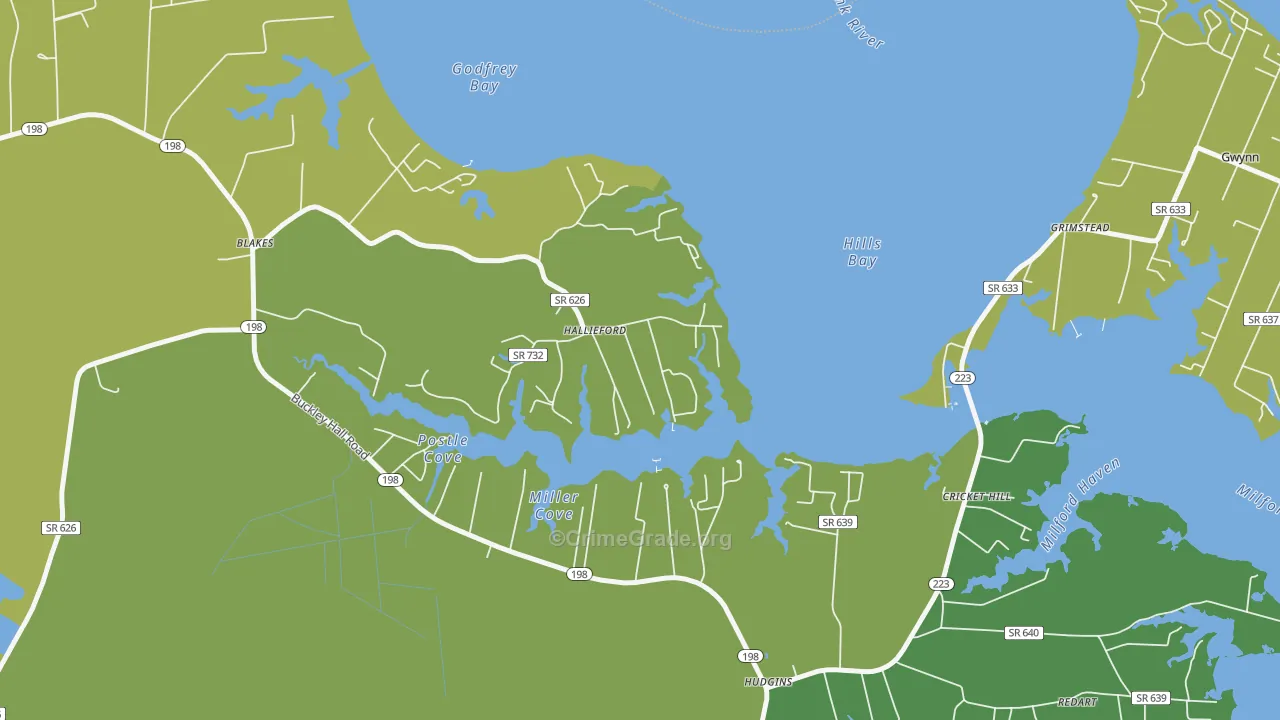 23068, VA Map of Vehicle Theft Rates