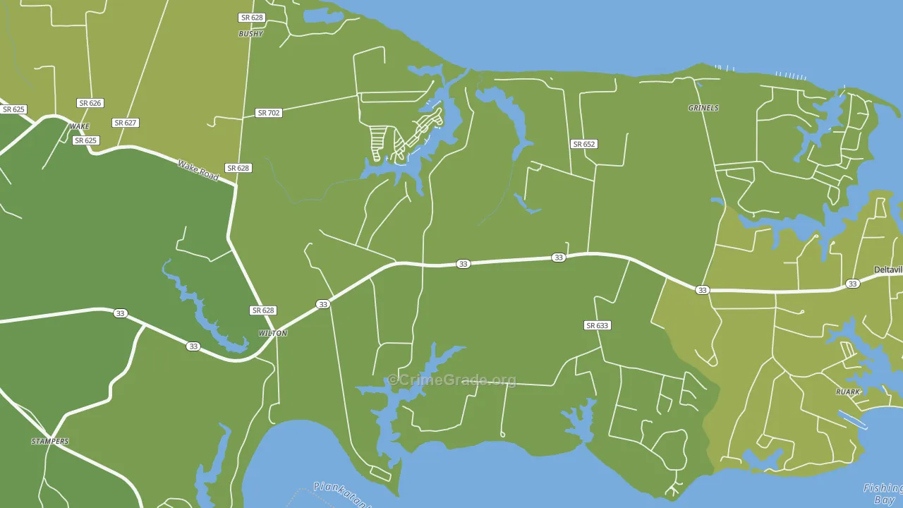 23070, VA Map of Vehicle Theft Rates