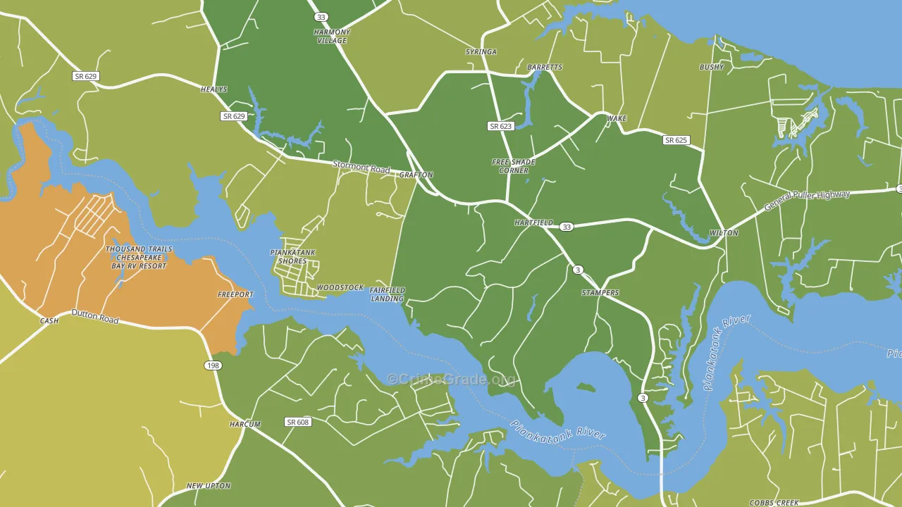 23071, VA Map of Vehicle Theft Rates