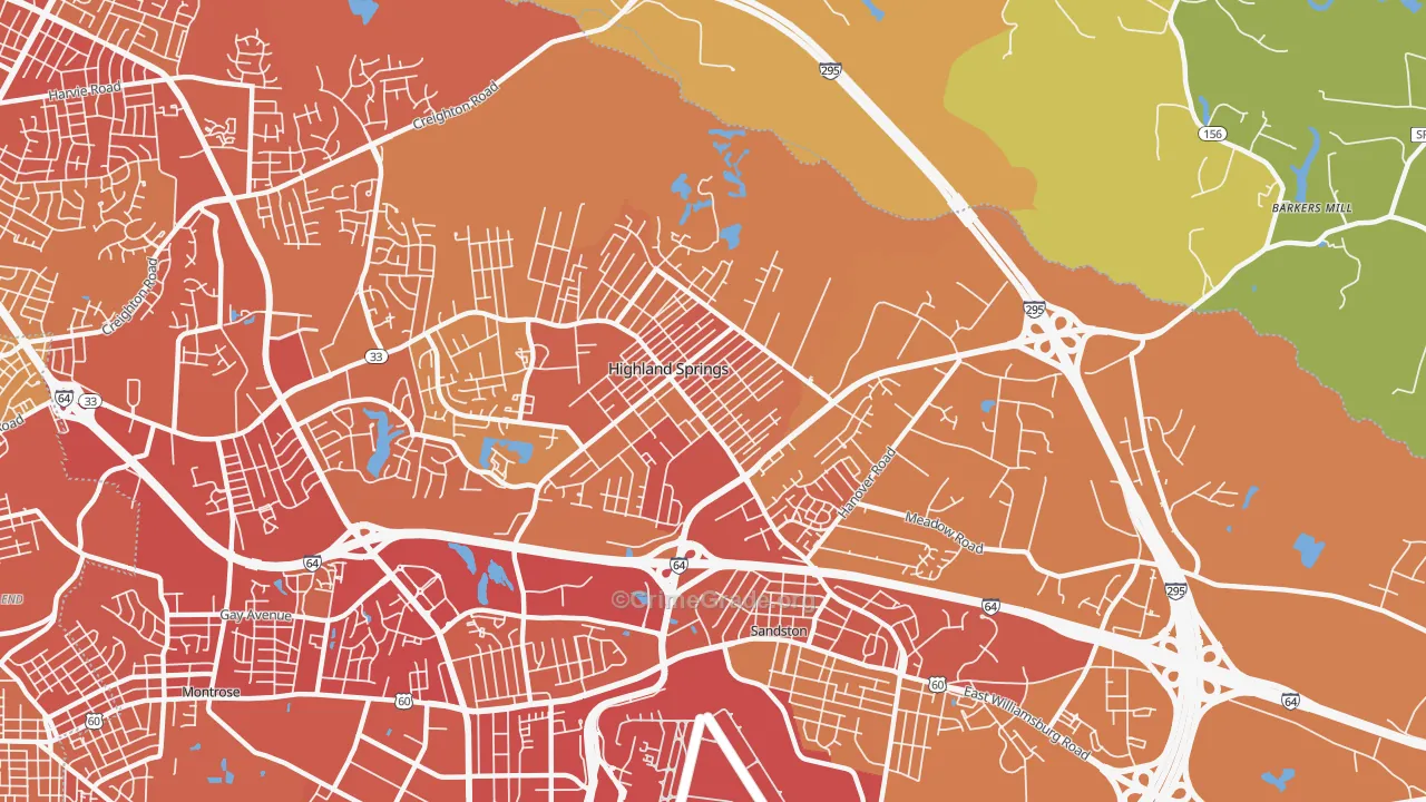 23075, VA Map of Vehicle Theft Rates