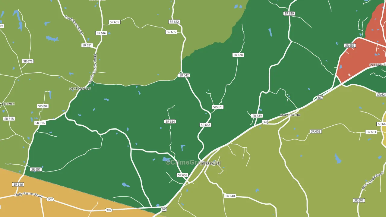 23083, VA Map of Vehicle Theft Rates