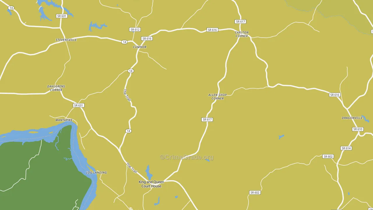 23085, VA Map of Vehicle Theft Rates