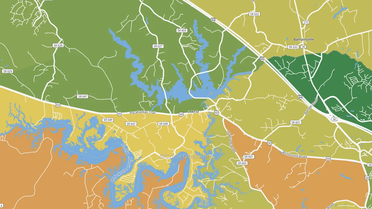 23089, VA Map of Vehicle Theft Rates