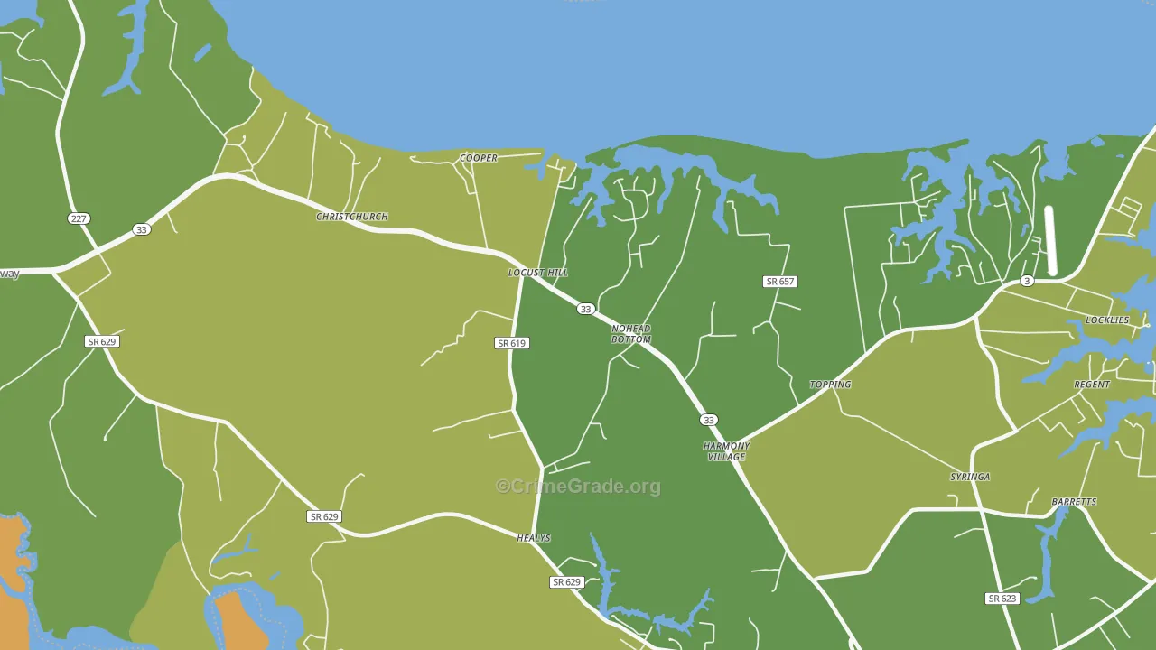 23092, VA Map of Vehicle Theft Rates