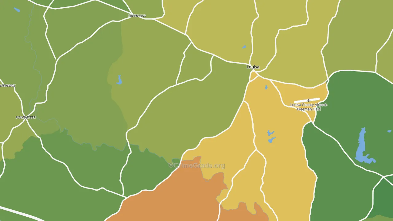 23093, VA Map of Vehicle Theft Rates