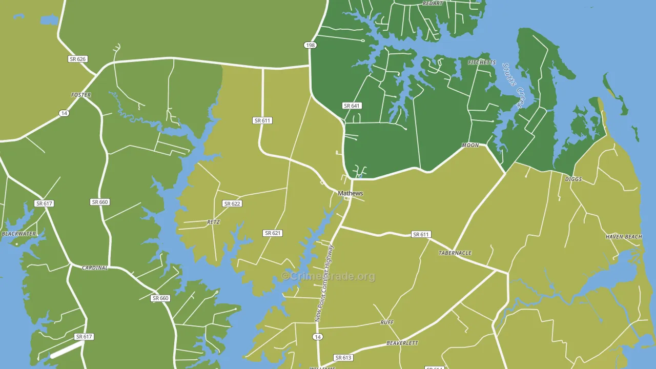 23109, VA Map of Vehicle Theft Rates