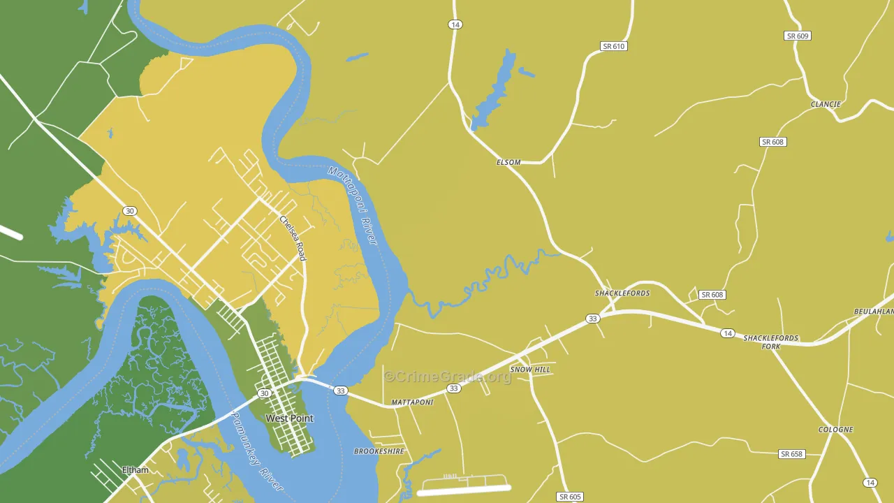 23110, VA Map of Vehicle Theft Rates