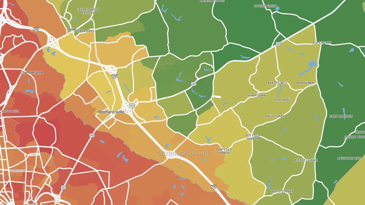 23111, VA Map of Vehicle Theft Rates