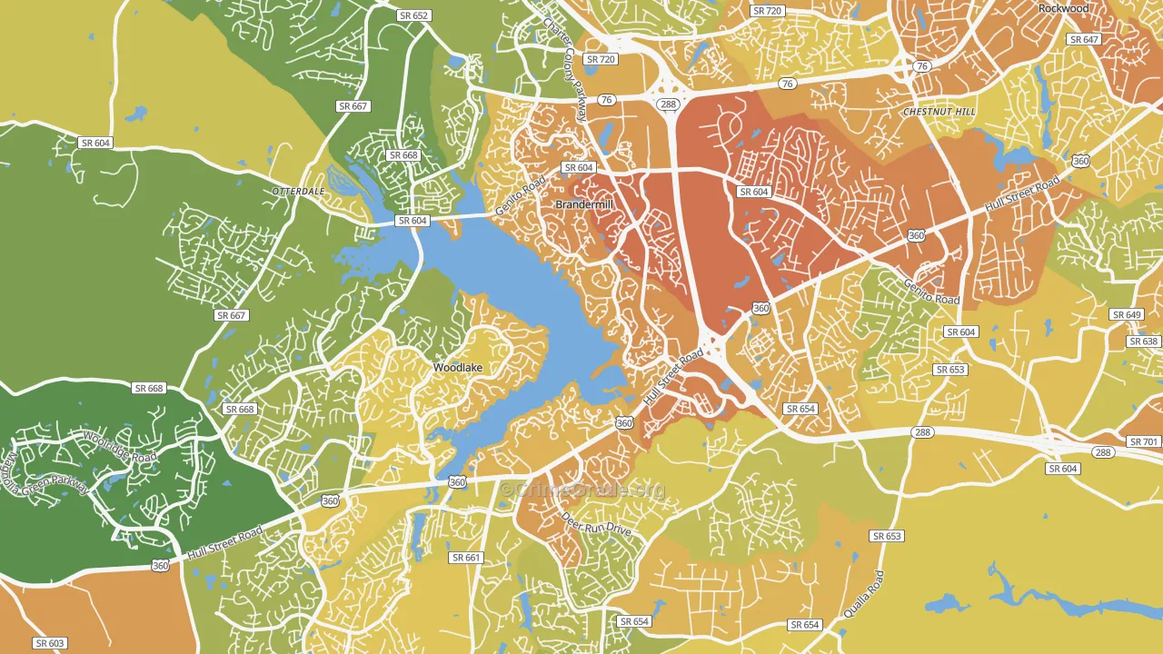 23112, VA Map of Vehicle Theft Rates