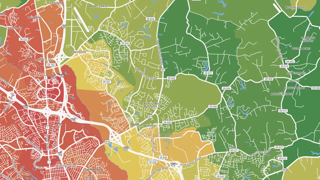 23116, VA Map of Vehicle Theft Rates