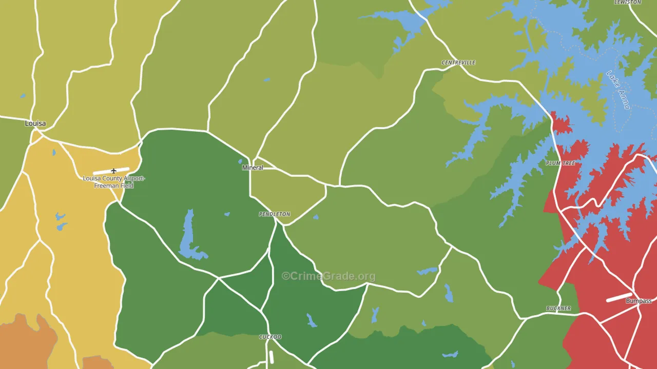 23117, VA Map of Vehicle Theft Rates