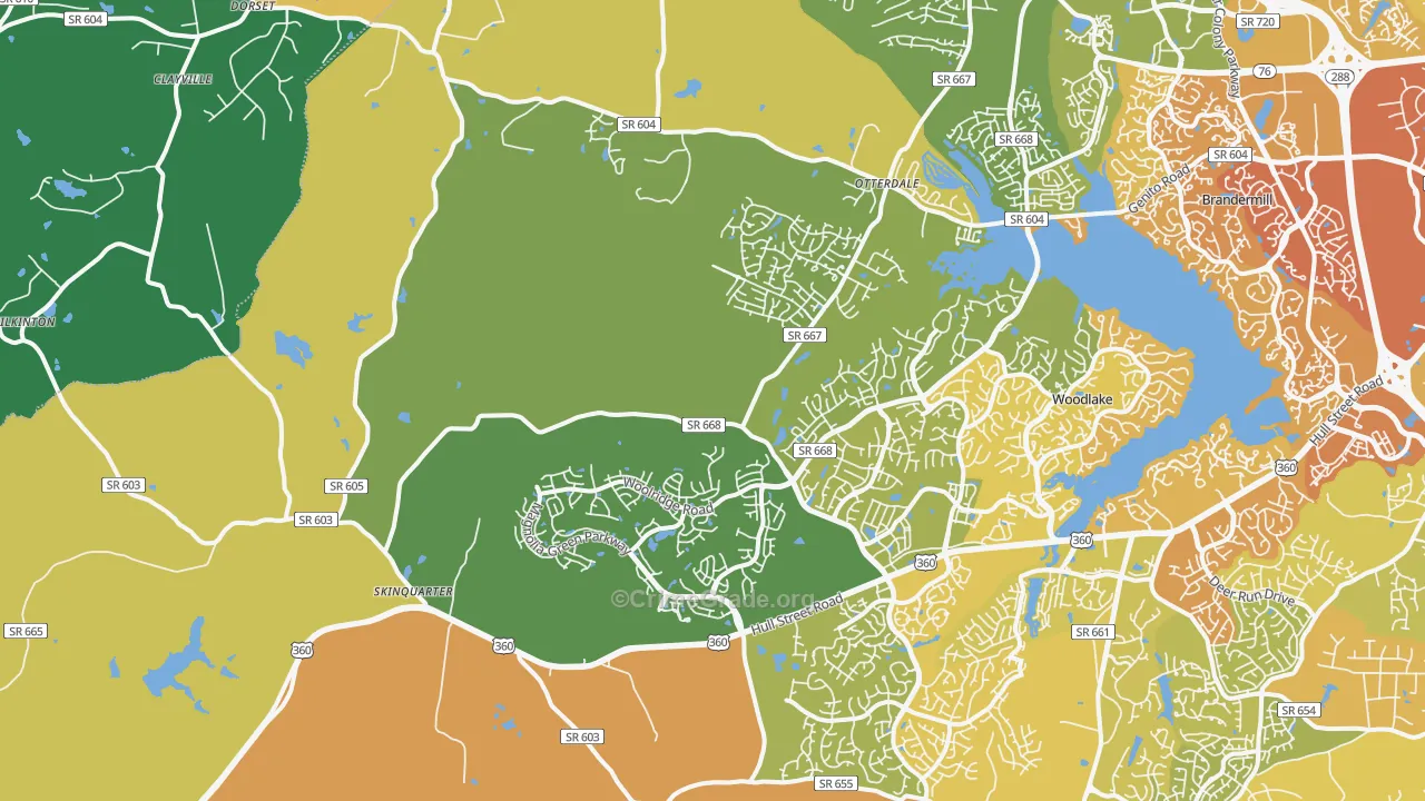 23120, VA Map of Vehicle Theft Rates