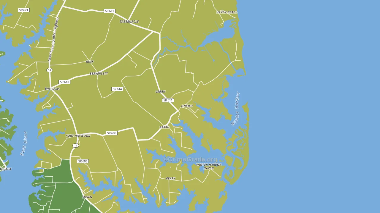 23130, VA Map of Vehicle Theft Rates