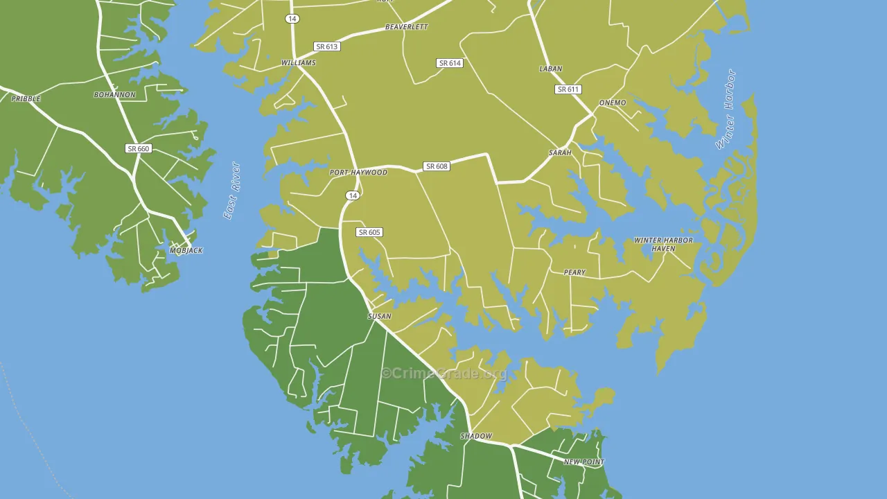 23138, VA Map of Vehicle Theft Rates