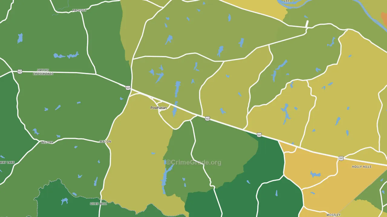 23139, VA Map of Vehicle Theft Rates
