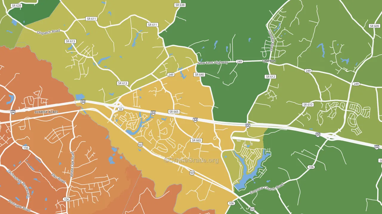 23141, VA Map of Vehicle Theft Rates