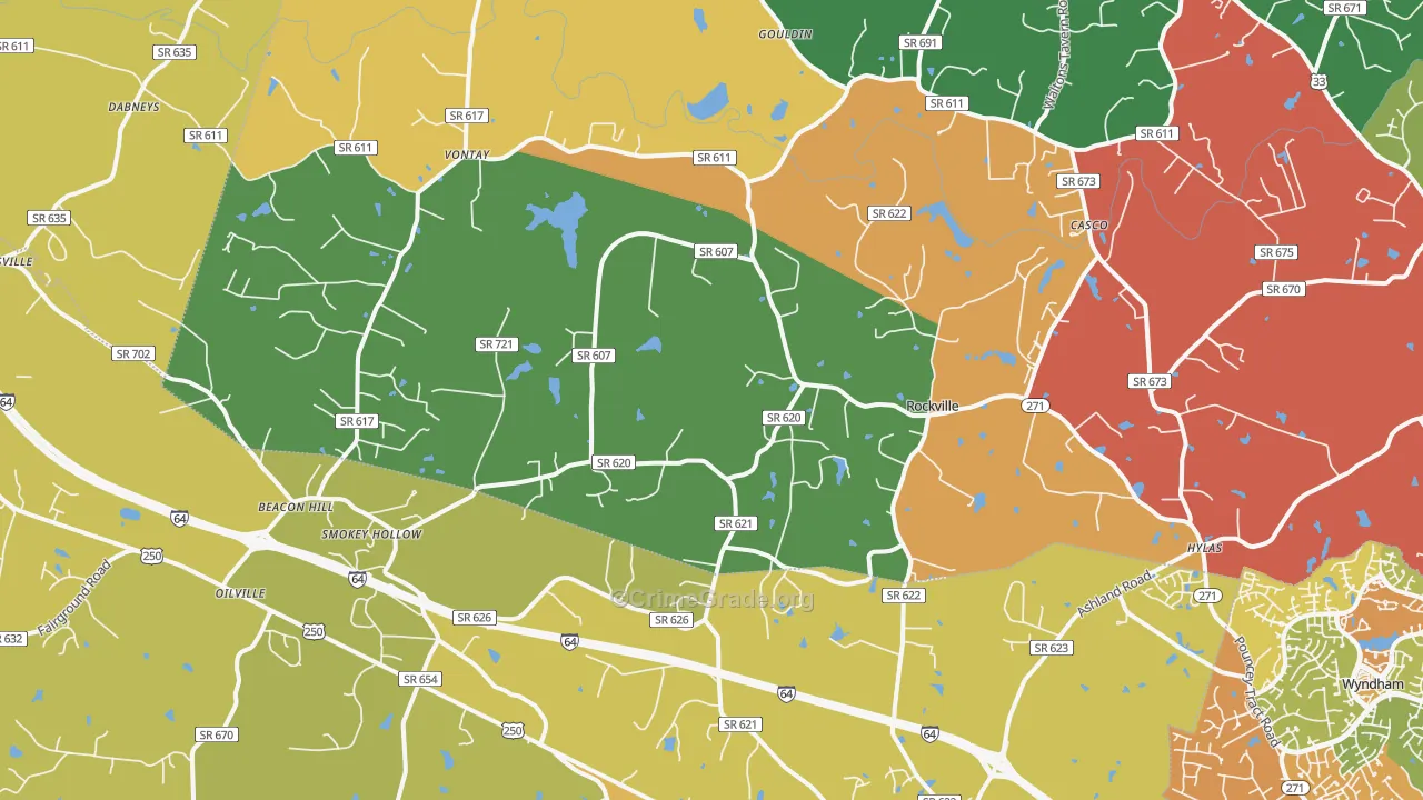 23146, VA Map of Vehicle Theft Rates