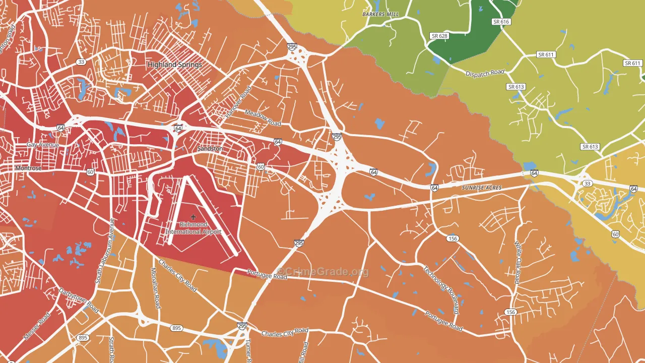 23150, VA Map of Vehicle Theft Rates