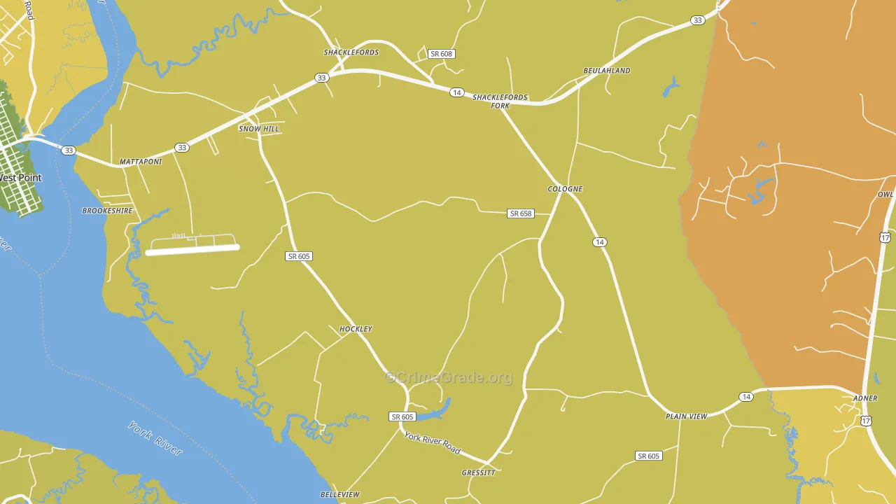 23156, VA Map of Vehicle Theft Rates