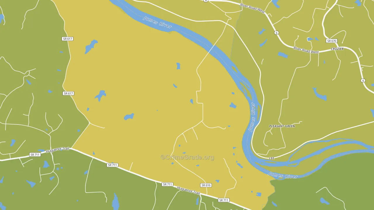 23160, VA Map of Vehicle Theft Rates