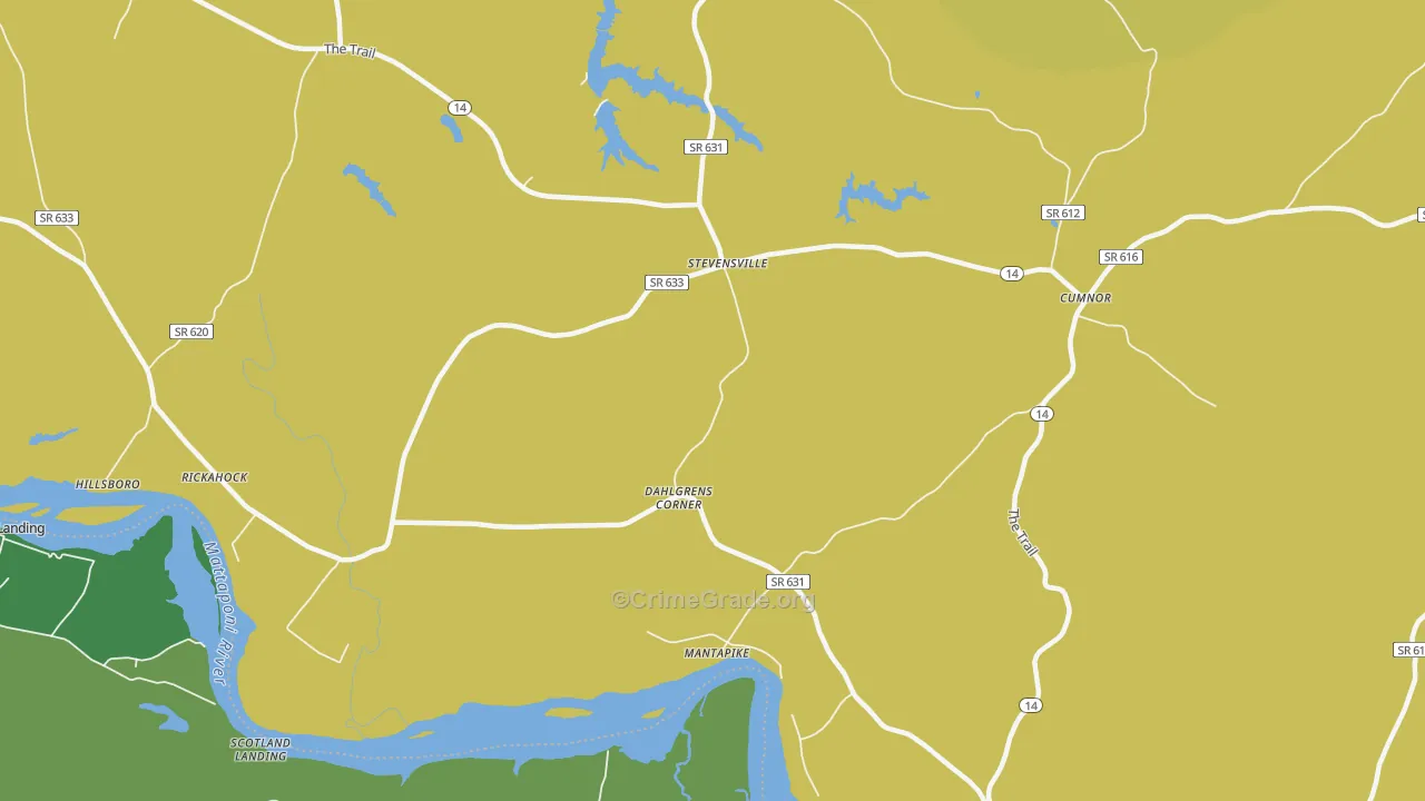 23161, VA Map of Vehicle Theft Rates
