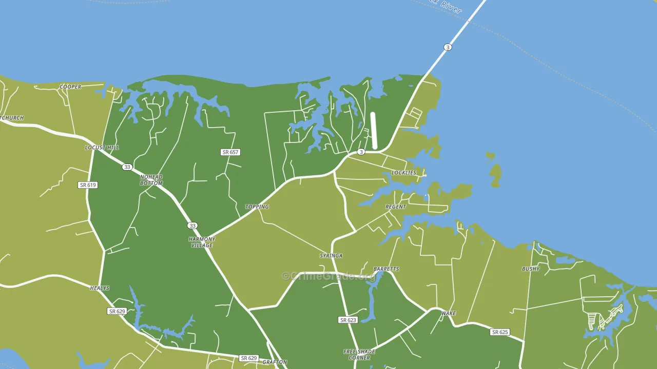 23169, VA Map of Vehicle Theft Rates