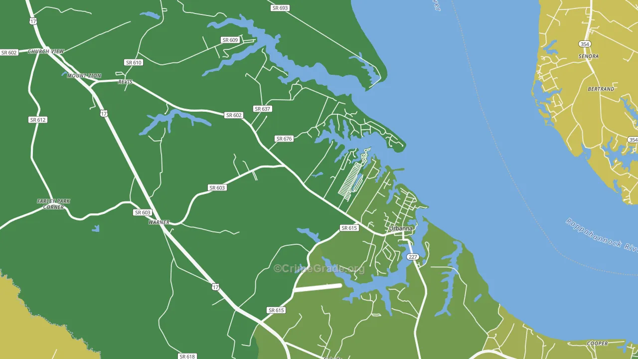 23175, VA Map of Vehicle Theft Rates