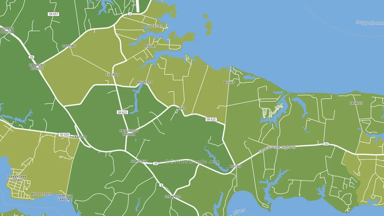 23176, VA Map of Vehicle Theft Rates