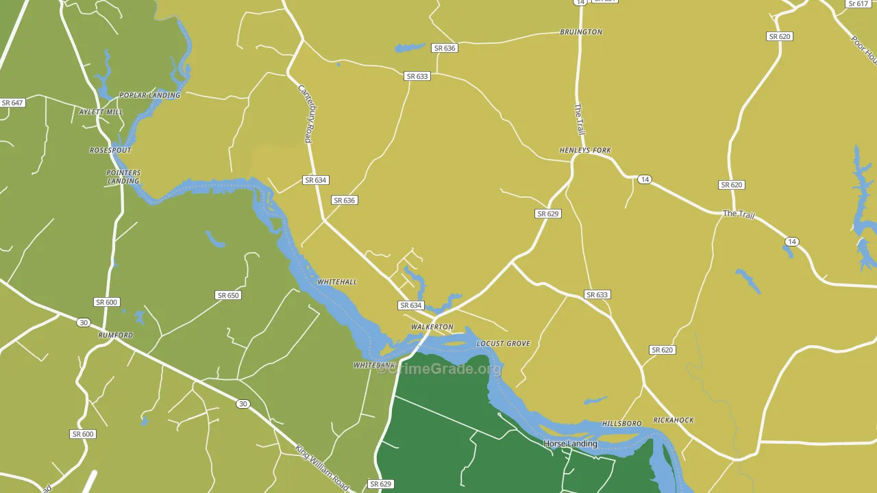 23177, VA Map of Vehicle Theft Rates